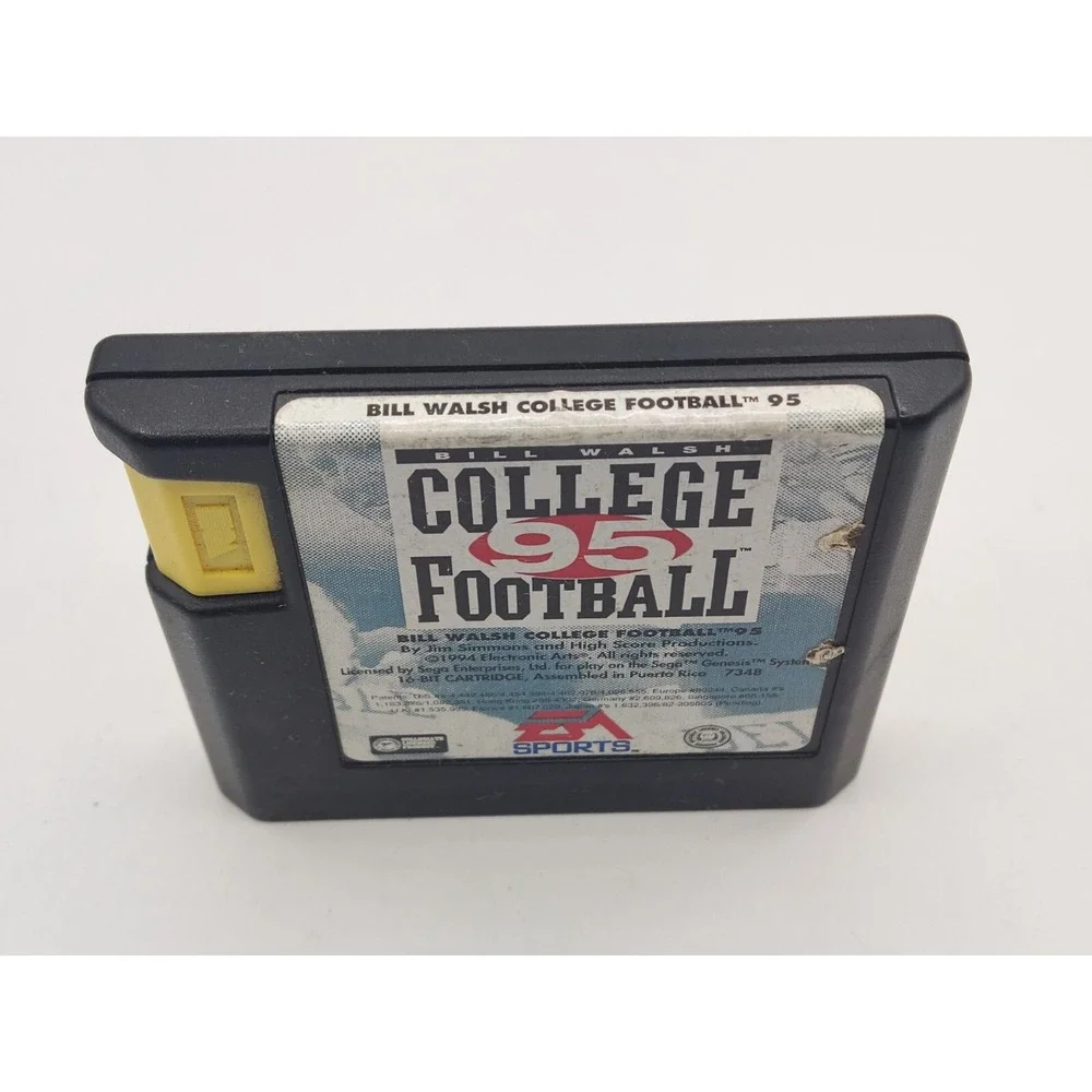 Bill Walsh College Football 95 (Sega Genesis, 1994) Game Cartridge